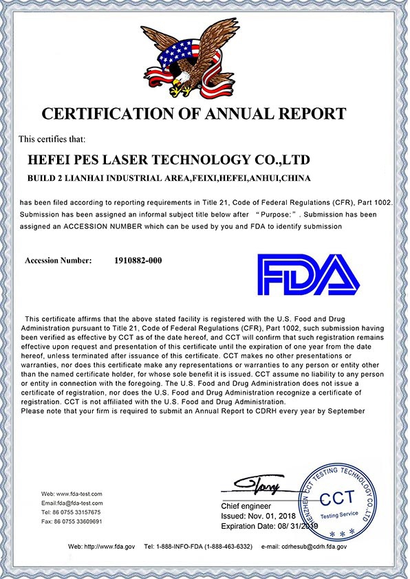 FDA de máquina de limpeza a laser